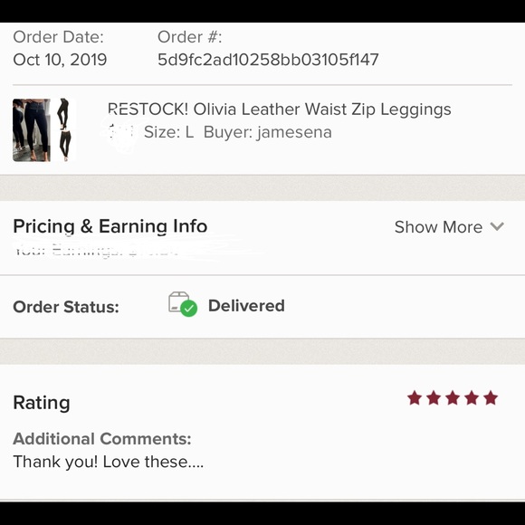 RESTOCK! Olivia Leather Waist Zip Leggings - Picture 8 of 8